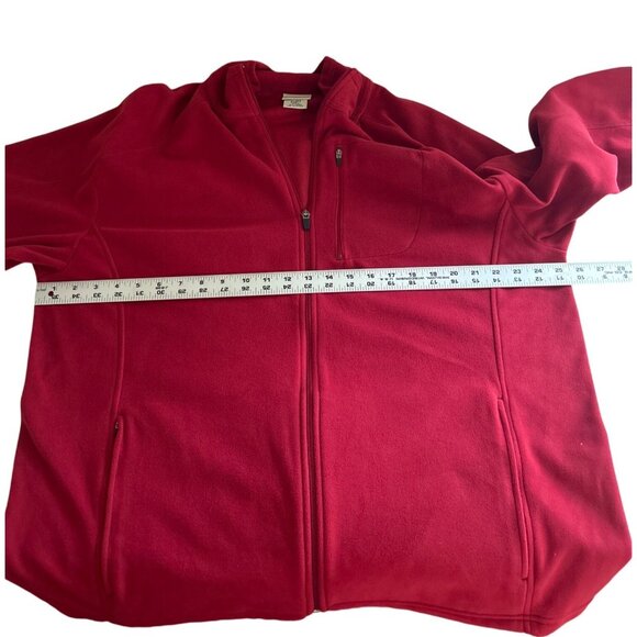 L.L.Bean Red Full-Zip Fleece Jacket With Pockets Size XL - Picture 5 of 7